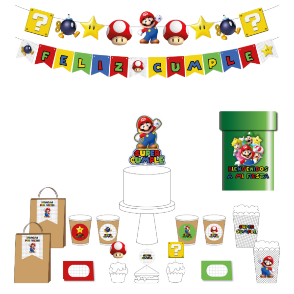 KIT IMPRIMIBLE MARIO BROS