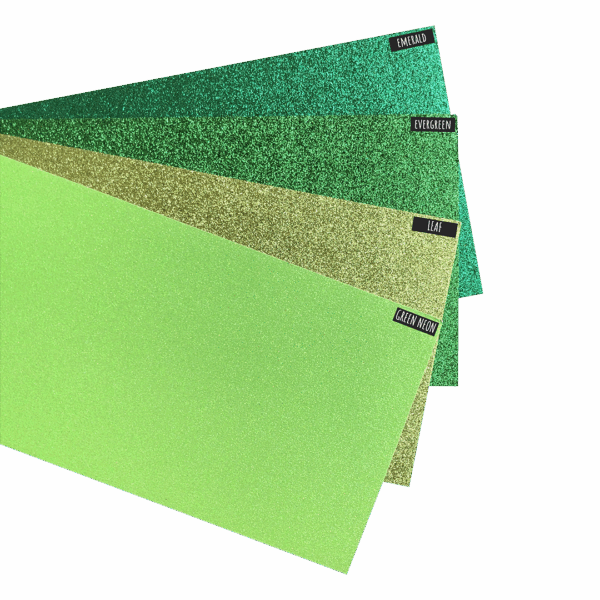 By Ainara_Glitter Cardstock_300grs_Greens CARTULINA GLITTER 30,5x30,5 cm