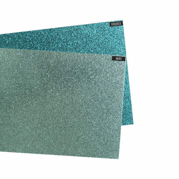 By Ainara_Glitter Cardstock_300grs_Mint:Turquoise CARTULINA GLITTER 30,5x30,5 cm