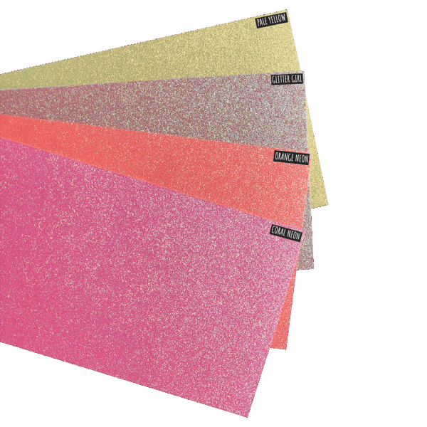 By Ainara_Glitter Cardstock_300grs_Neons CARTULINA GLITTER 30,5x30,5 cm